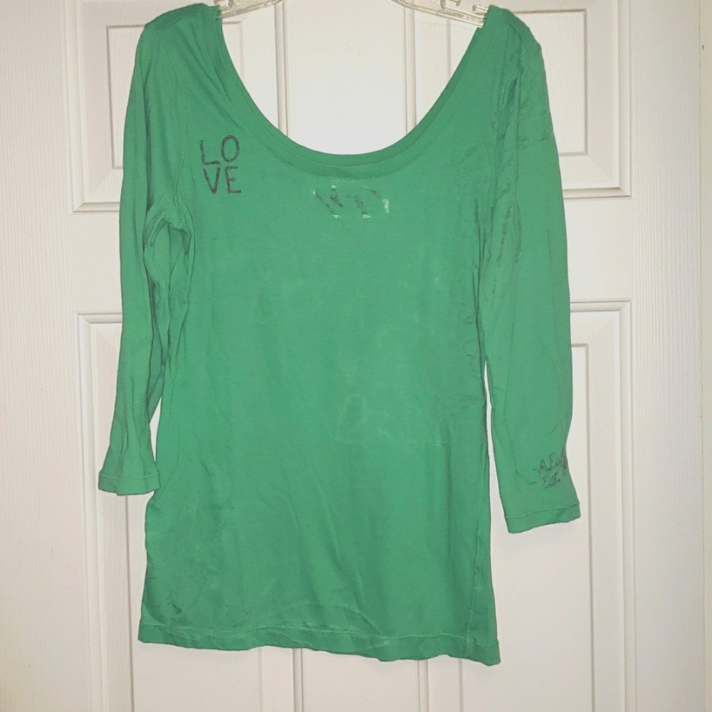 American Eagle 3/4 length sleeves sheer shirt - M
